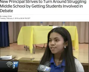 Wall Street Journal Features MS 50 Debate Team!