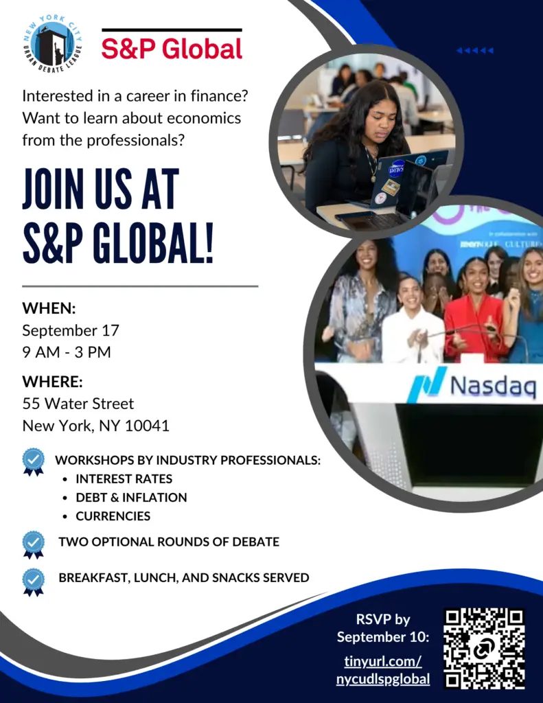 📢 HS Debaters: S&P Global Event on Sept 17
